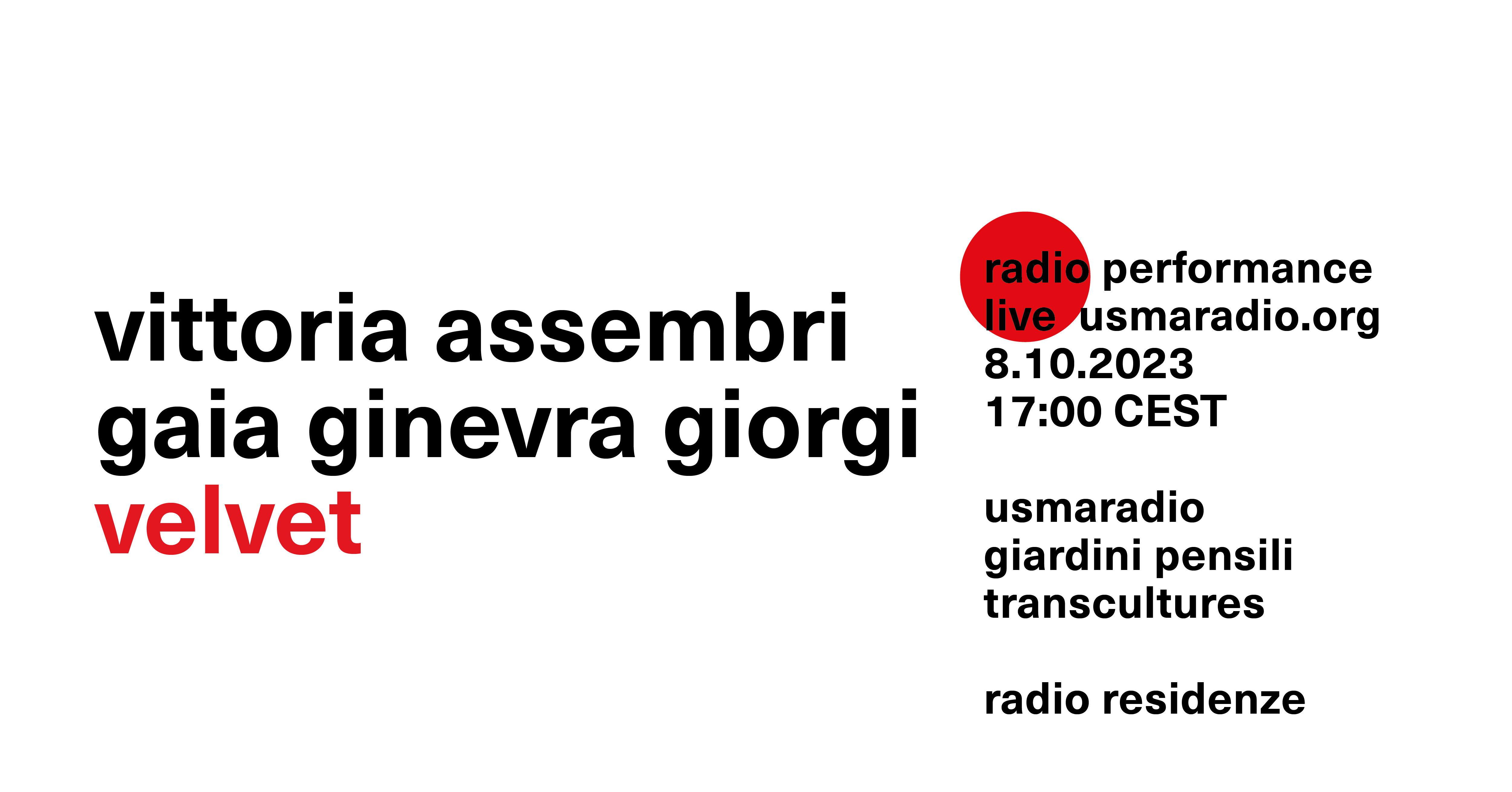 Radio Residenze #3 - Vittoria Assembri e Gaia Ginevra Giorgi
